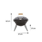 Churrasqueira a Bafo Portátil Carvão em Aço 43,5x37cm Phoenix Alfa lIl Nomad Naterial