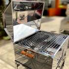 Churrasqueira A Bafo Portátil Pesca Camping Inox  Mif8