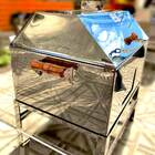 Churrasqueira A Bafo Portátil Pesca Camping Inox  Mif8