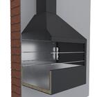 Churrasqueira A Carvão Aço Preta Jardim Com Chaminé