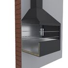 Churrasqueira A Carvão Aço Preta Jardim Com Chaminé