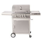 Churrasqueira A Gás De Carrinho Inox Gourmet Com 3 Queimadore