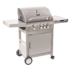 Churrasqueira A Gás De Carrinho Inox Gourmet Com 3 Queimadore