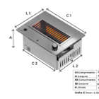 Churrasqueira A Gas De Embutir Dxx201 Slim Dinoxx Grelha Urug