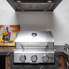 Churrasqueira a gás de embutir ou Bancada 100% inox 3 Queimad