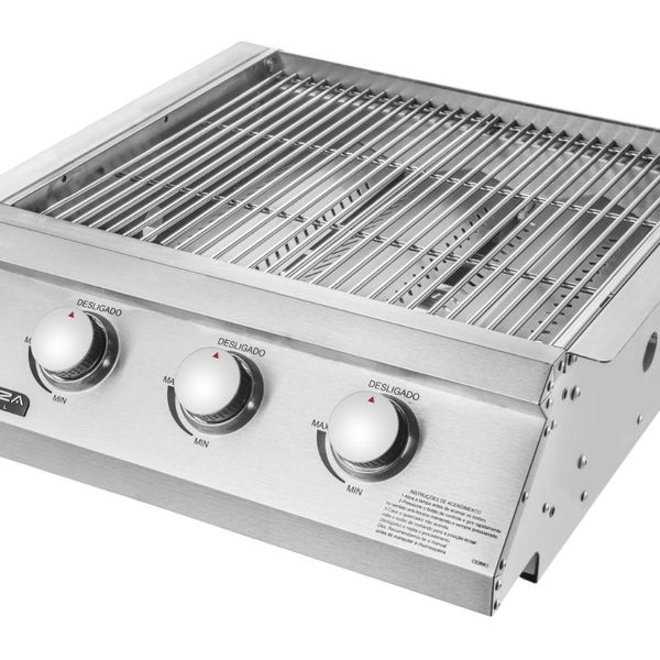 Churrasqueira A Gás Embutir Mikazza Pro 3 Standard - Gás Natu