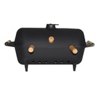 Churrasqueira Alumínio Fundido A Bafo Preta Pé E Suporte