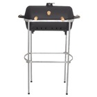 Churrasqueira Alumínio Fundido A Bafo Preta Pé E Suporte