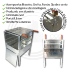 Churrasqueira Alumínio Grande Desmontável Portátil