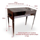 Churrasqueira Argentina Com Chapa Lateral 100% Inox Gaúcha