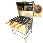 Churrasqueira Bafo 25kg Carvão Inox Profissional Camping Gif1