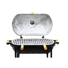 Churrasqueira Bafo Alumínio Craqueada Preta Com Pé Suporte