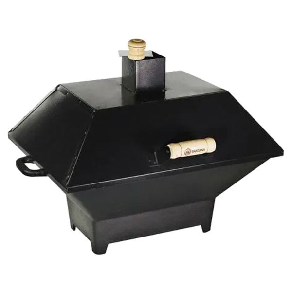 Churrasqueira Bafo Base Ferro Tampa Chapa 28 5x38x47 Cm