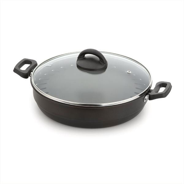 Churrasqueira Com Tampa De Vidro Multiflon Versatil 28cm