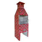 Churrasqueira Pré-Moldada Concreto Refratário 74cm Estilo Vermelha 17 peças Atacadão Lazer