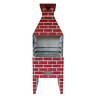 Churrasqueira Pré-Moldada Concreto Refratário 74cm Estilo Vermelha 17 peças Atacadão Lazer