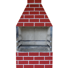 Churrasqueira Pré-Moldada Concreto Refratário 74cm Estilo Vermelha 17 peças Atacadão Lazer