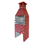 Churrasqueira Pré-Moldada Concreto Refratário 74cm Estilo Vermelha 17 peças Atacadão Lazer