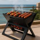 Churrasqueira De Aço Dobrável Portátil Á Carvão