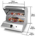Churrasqueira De Bancada À Gás Glp Sem Fumaça Em Aço Inox Ace