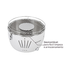 Churrasqueira de Mesa a Carvão Sem Fumaça Branca Table Grill