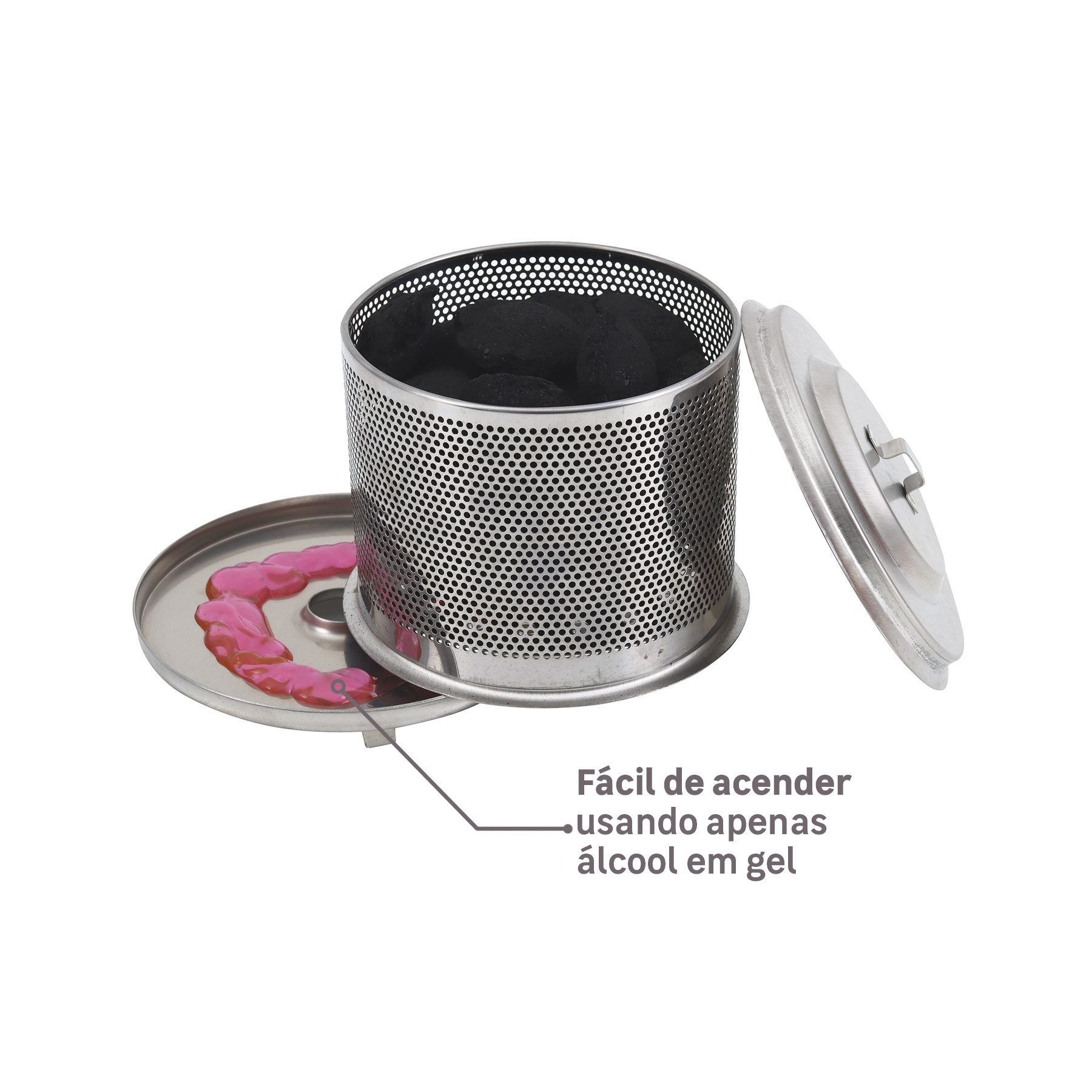 Churrasqueira Portátil a Carvão 23x35cm Table Grill Preto Naterial