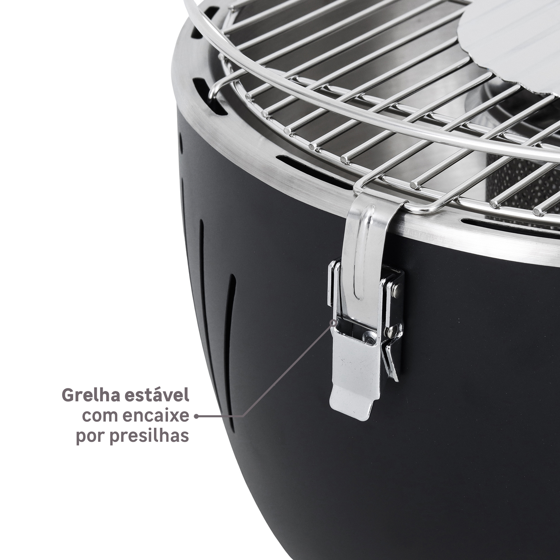 Churrasqueira Portátil a Carvão 23x35cm Table Grill Preto Naterial