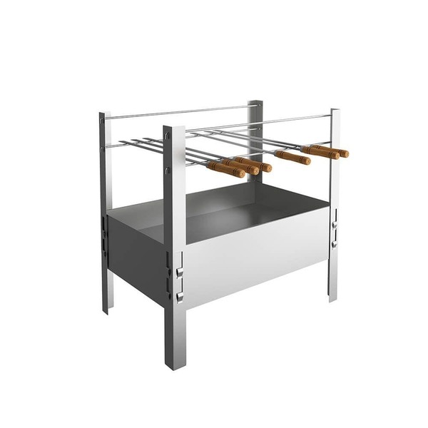 Churrasqueira Desmontável Aço Inox Compacta Para Beira Praia