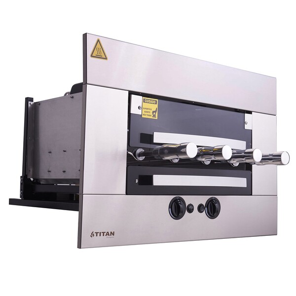 Churrasqueira E Assador A Gás De Embutir 4 Espetos Gás Glp/12