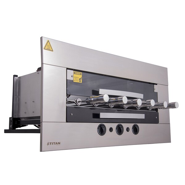 Churrasqueira E Assador A Gás De Embutir 6 Espetos Gás Natura