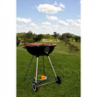 Churrasqueira Esmaltada Redonda A Bafo Com Rodas E Alças Mor