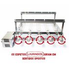 Churrasqueira Giratória Inox 5 Espetos Motor Esquerdo, Curto