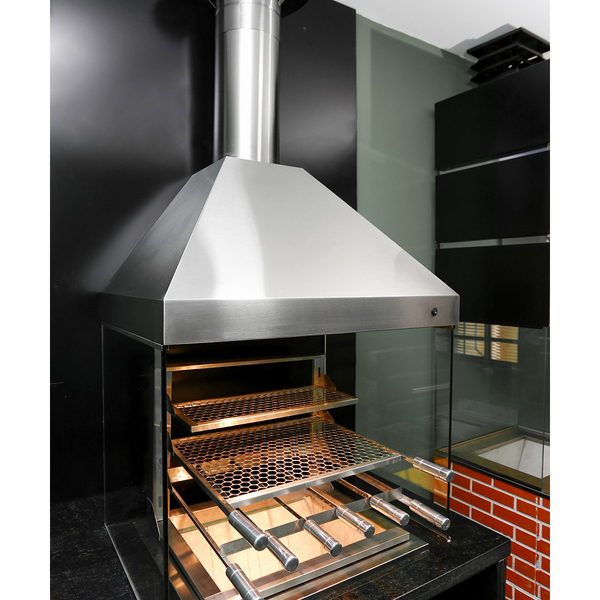 Churrasqueira Gourmet Com Braseiro Tam. Média Em Inox 304