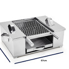 Churrasqueira Grande Móvel Compacta Sem Fumaça Inox Ecológica