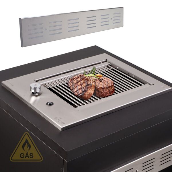 Churrasqueira Grill A Gás De Embutir Com Veneziana Diamond Li