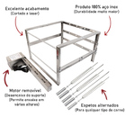 Churrasqueira Grill Giratório 4 Espetos De Inox Motor Removív