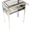 Churrasqueira Inox Grande 56x40x81cm Altura Super Reforçada