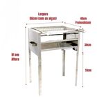 Churrasqueira Inox Grande 56x40x81cm Altura Super Reforçada