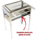 Churrasqueira Inox Grande 56x40x81cm Altura Super Reforçada