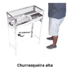 Churrasqueira Inox Grande Carvão Com Pé E Grelha