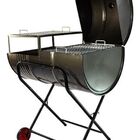 Churrasqueira Meio Bafo Meio Grill 200l Grelha Suporte Rodas