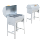 Churrasqueira Mini A Bafo Aço Galvanizado Com Tampa E Alça De