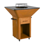 Churrasqueira Móvel a Carvão com rodas 81x81cm Bacchus Naterial