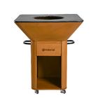 Churrasqueira Móvel a Carvão com rodas 81x81cm Bacchus Naterial