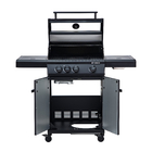 Churrasqueira Móvel a Gás com 3 Queimadores com Rodas 129x55x118cm Hudson II Naterial