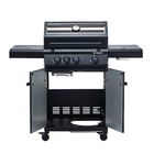 Churrasqueira Móvel a Gás com 3 Queimadores com Rodas 129x55x118cm Hudson II Naterial