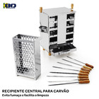 Churrasqueira Móvel Compacta Sem Fumaça 8 Espetos Ecológica -