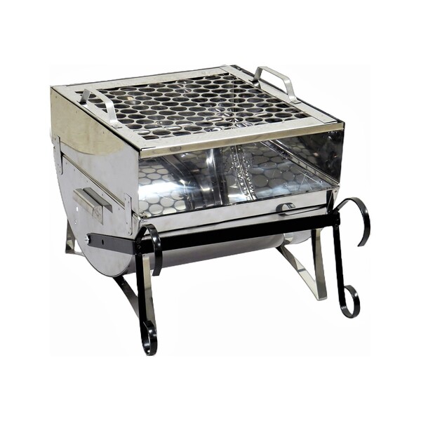 Churrasqueira Náutica Aberta Com Grelha Aço Inox 30x28x24cm