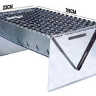 Churrasqueira Portatil Inox Móvel 23x38x18 Cm - Aço Inox