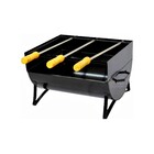 Churrasqueira Praia Campo Aço Carbono 3 Espeto Fe 36x30x24cm